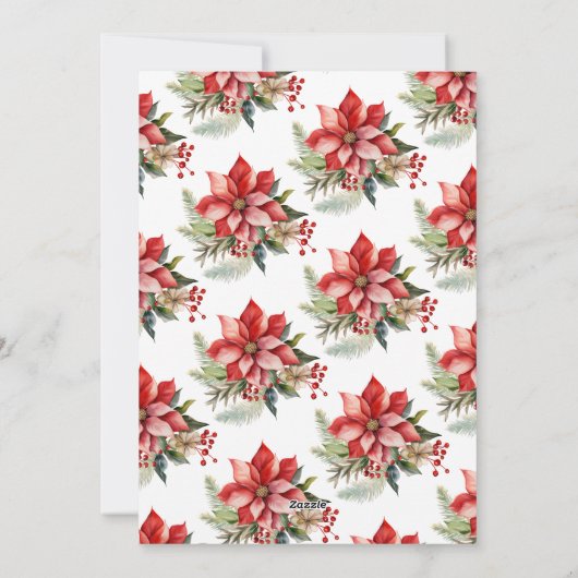 ヴィンテージ水彩クリスマスドアシーズングリーティング シーズンカード (裏面)