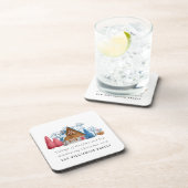 ヴィンテージ水彩クリスマスハウスファミリープラスチック コースター (右側)