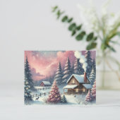 ヴィンテージ水彩クリスマスポストカード ポストカード (スタンド正面)