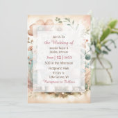 ヴィンテージ水彩コテージコア結婚ズ 招待状 (スタンド正面)