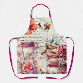 ヴィンテージ水彩コラージュ エプロン (正面)