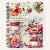 ヴィンテージ水彩コラージュ ノートブック (正面)