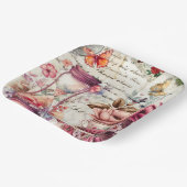 ヴィンテージ水彩コラージュ ペーパープレート (傾斜あり)