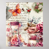 ヴィンテージ水彩コラージュ ポスター (正面)