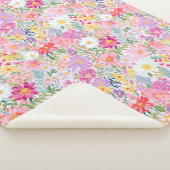 ヴィンテージ水彩サマー春フローラ シェルパブランケット (3/4)