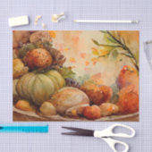 ヴィンテージ水彩サンクスギビングカボチャ収穫 薄葉紙 (クラフト)