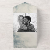 ヴィンテージ水彩スカイ抽象芸術モダン結婚ズ オールインワン招待状 (外側)