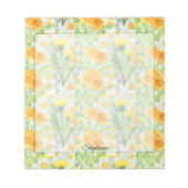 ヴィンテージ水彩タンポポ模様 ノートパッド (正面)