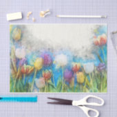 ヴィンテージ水彩チューリップフラワーイースター 薄葉紙 (クラフト)