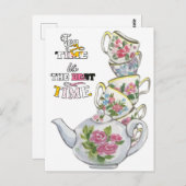 ヴィンテージ水彩ティータイム ポストカード (正面/裏面)