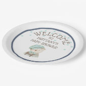 ヴィンテージ水彩テディベア赤ちゃんシャワー ペーパープレート (アングル)