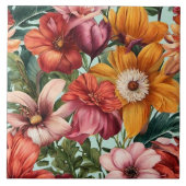 ヴィンテージ水彩トレンディーフローラ収集 タイル (正面)