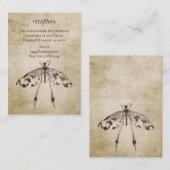 ヴィンテージ水彩トンボ結婚式レセプション エンクロージャーカード (正面/裏面)