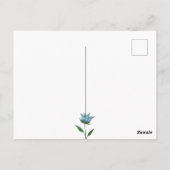 ヴィンテージ水彩トンボ青い花ありがとう ポストカード (裏面)