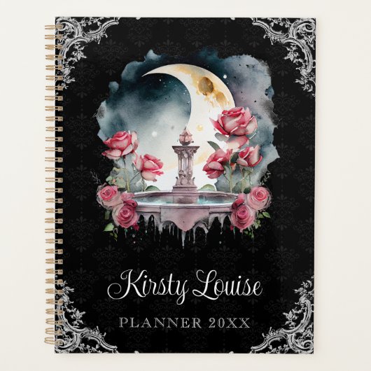 ヴィンテージ水彩ナイトフローラ泉 プランナー手帳 (正面)