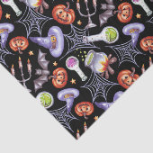 ヴィンテージ水彩ハロウィーン要素パターン 薄葉紙 (詳細)