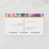 ヴィンテージ水彩バラフローラ 名刺 (裏面)