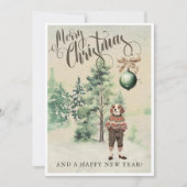 ヴィンテージ水彩ビーグル犬 シーズンカード (正面)