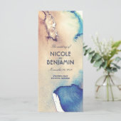 ヴィンテージ水彩ビーチ結婚式プログラム プログラム (スタンド正面)