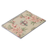 ヴィンテージ水彩ピンクフローラ パーソナライズされた ノートブック (左側)