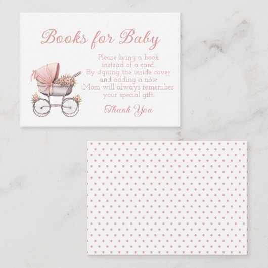 ヴィンテージ水彩ピンクベビー台車パーソナライズされた ノートカード (正面/裏面)