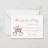 ヴィンテージ水彩ピンクベビー台車パーソナライズされた ノートカード (正面)