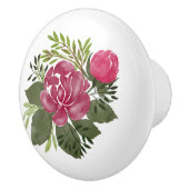 ヴィンテージ水彩ピンクローズセラミックプル セラミックノブ (右)