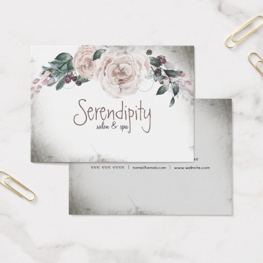 ヴィンテージ水彩ピンクローズフローラ (オフィス)