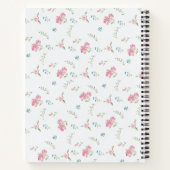 ヴィンテージ水彩ピンクローズモノグラムあなたの名前 ノートブック (裏面)