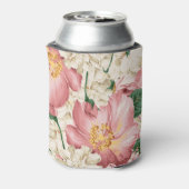 ヴィンテージ水彩ピンク牡丹フローラクーラーボックス 缶クーラー (缶裏面)