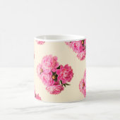 ヴィンテージ水彩ピンク牡丹フローラ コーヒーマグカップ (中央)