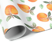 ヴィンテージ水彩ピーチパターン ラッピングペーパー (ロールコーナー)