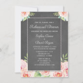 ヴィンテージ水彩フラワーチョークリハーサルディナー 招待状 (正面)