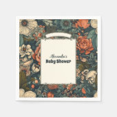 ヴィンテージ水彩フラワーベビーシャワー スタンダードカクテルナプキン (正面)