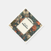 ヴィンテージ水彩フラワーベビーシャワー スタンダードカクテルナプキン (角)