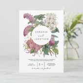 ヴィンテージ水彩フローラアー結婚ト 招待状 (スタンド正面)