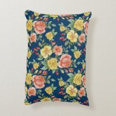 ヴィンテージ水彩フローラバラ背景 | アクセントクッション (裏面(縦))