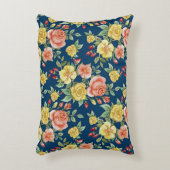 ヴィンテージ水彩フローラバラ背景 | アクセントクッション (正面(垂直))