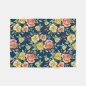 ヴィンテージ水彩フローラバラ背景 | フリースブランケット (正面(横))