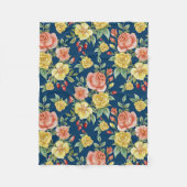 ヴィンテージ水彩フローラバラ背景 | フリースブランケット (正面)