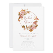 ヴィンテージ水彩フローラブライダルシャワー招待