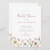 ヴィンテージ水彩フローラブライダルシャワー 招待状 (正面/裏面)
