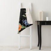 ヴィンテージ水彩フローラ及び植物黒 シェルパブランケット (インサイチュ)