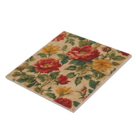 ヴィンテージ水彩フローラ収モダン集 タイル