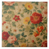 ヴィンテージ水彩フローラ収人気がある集 タイル (正面)