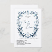 ヴィンテージ水彩フローラ結婚式招待状 招待状 (正面/裏面)