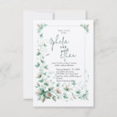 ヴィンテージ水彩フローラ結婚式招待状 招待状 (正面)