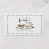 ヴィンテージ水彩フローラ裁縫機テーラー 名刺 (正面)