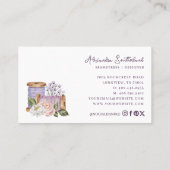 ヴィンテージ水彩フローラ裁縫機テーラー 名刺 (裏面)