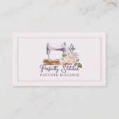 ヴィンテージ水彩フローラ裁縫機テーラー 名刺 (正面)